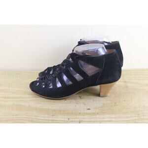 Paul Green Munchen Sandals 5 Black Suede Prague Shoes Handmade